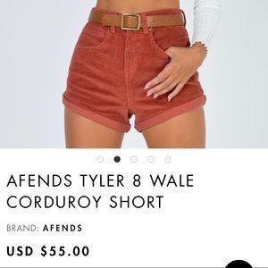Afends Corduroy shorts from Princess Polly